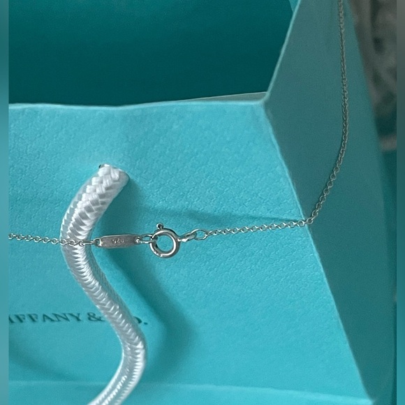 TIFFANY & CO. NOTES 727 FIFTH AVE HEART NECKLACE W/BOX & POUCH⭐️ 925 SS⭐️16” - Picture 5 of 15